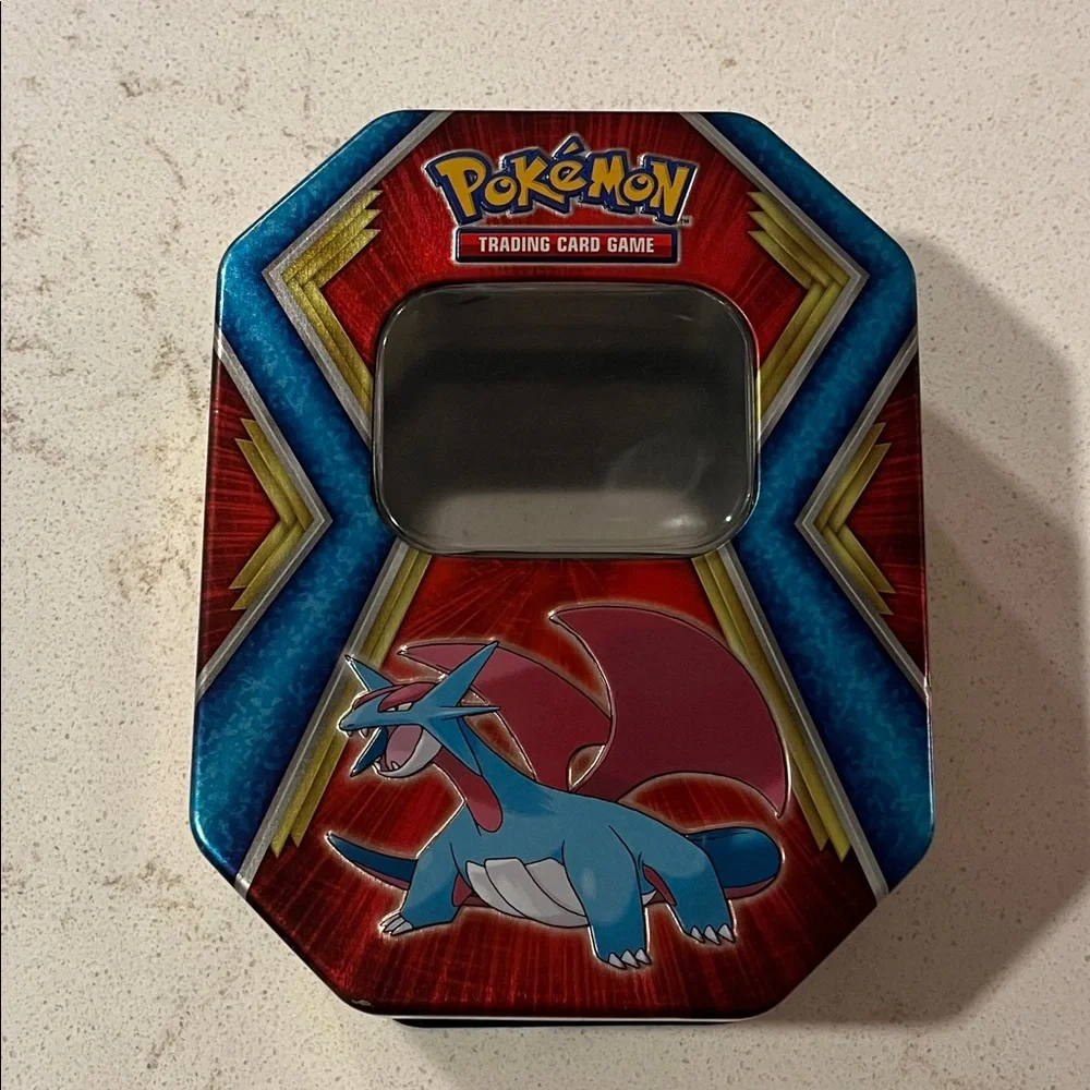 Pokemon Trading Card Game Tin - Black and Gold ( EMPTY TIN)